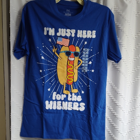 Blue Graphic Mens T-Shirt Size Medium Isaac Morris - Picture 1 of 6